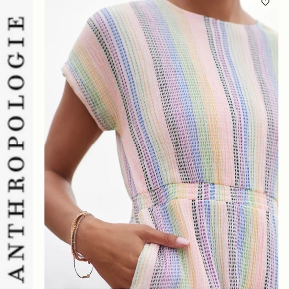 Anthropologie Dolan Left Coast Collection Short Sleeve Striped mini Dress small - Picture 3 of 10